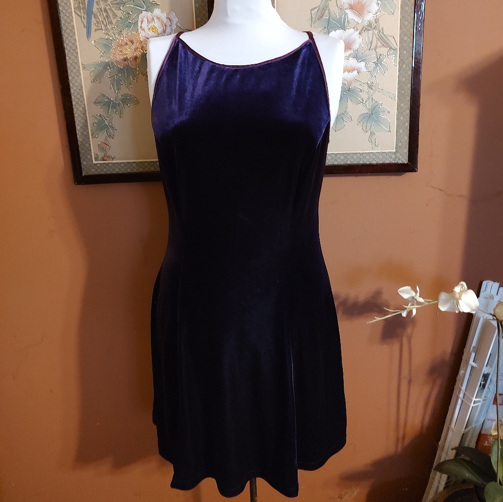 💜 Luxe Vtg 90's Jessica McClintock Gunne Sax Royal Purple Cocktail Dress - 9/10